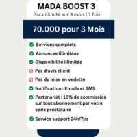 Offre Mada Boost 3 Illimité Sur 3 Mois.