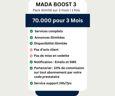 Offre Mada Boost 3 Illimité Sur 3 Mois.